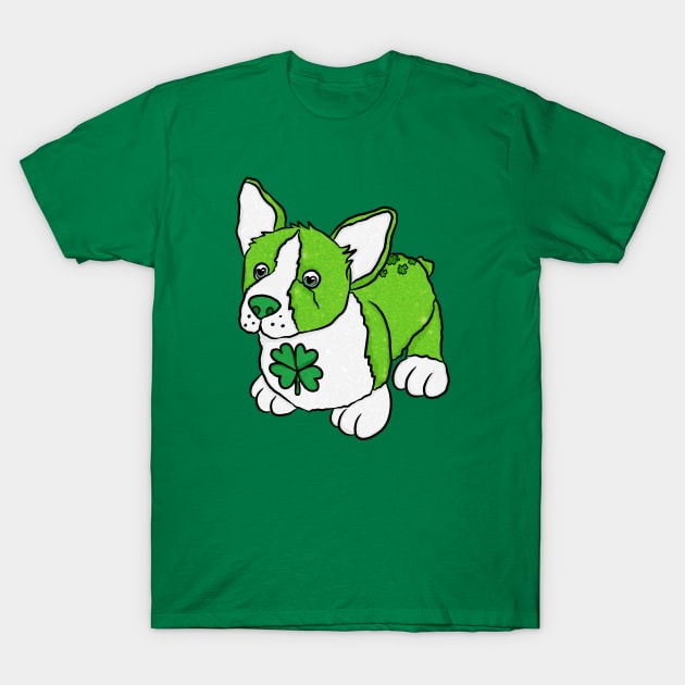 Lucky Corgi Dog T-Shirt by RoserinArt